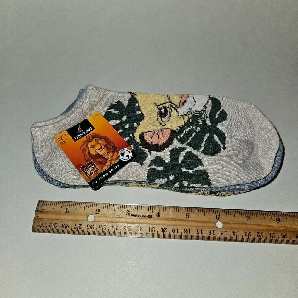 NEW 3 Pairs Disney Lion King No Show Socks Women's Shoe Size 4-10 Simba